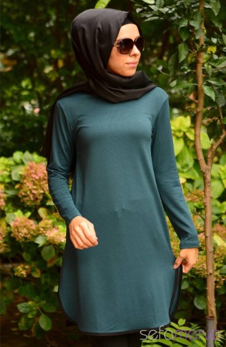 Tesettür Tunik 41146-03 Yeşil