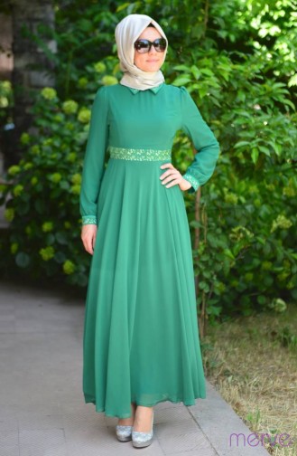 Summerly ZRF Hijab Dress 9044-15 Dark Green 9044-15