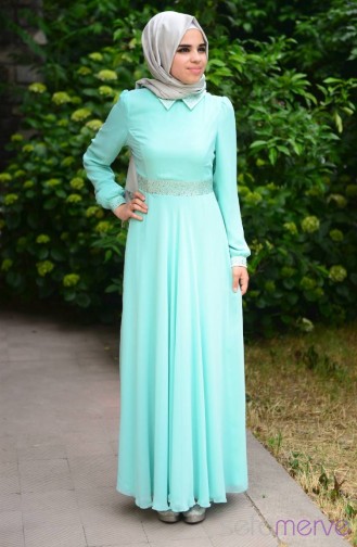 Summerly ZRF Hijab Dress 9044-18 Mint Green 9044-18