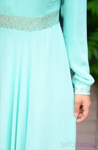 Summerly ZRF Hijab Dress 9044-18 Mint Green 9044-18