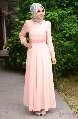 Summerly ZRF Hijab Dress 9044-16 Salmon 9044-16