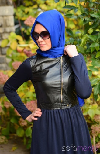 Hijab DressWB 5228-01 Navy Blue 5228-01