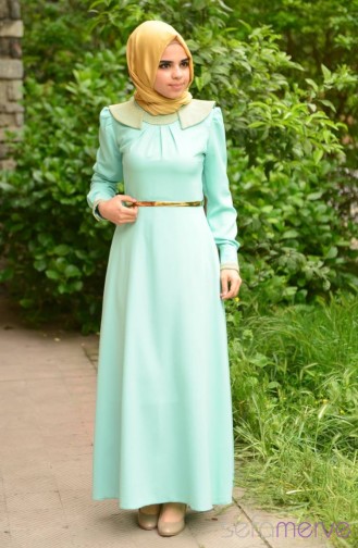 Hijab Dress 3135-06 Mint Green 3135-06