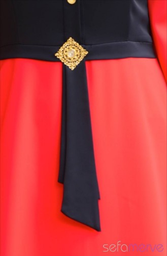 Tesettür Elbise 3137-03 Kırmızı