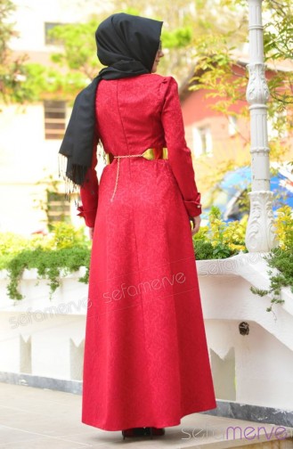 Rot Hijab Kleider 9235-01