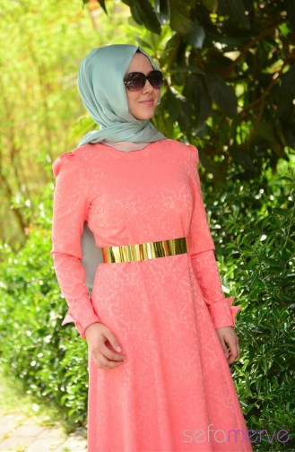Robe Hijab Saumon 9235-05