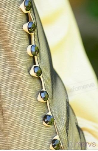 Famelin Tesettür Abiye Elbise 4897-01 Sarı