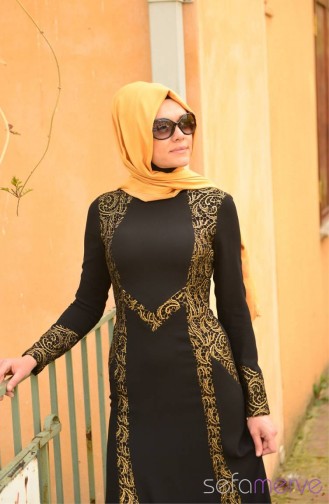 Sefamerve Abiye Elbiseler 1119-04 Siyah