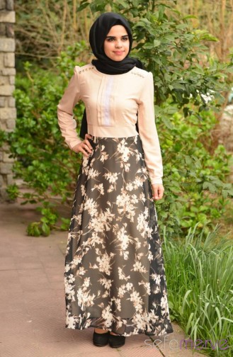 Schwarz Hijab Kleider 140821-03