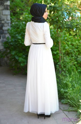 Sefamerve Combination Dress GLY 3068-01 White 3068-01