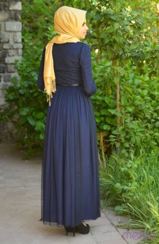 فستان أزرق كحلي 3068-08