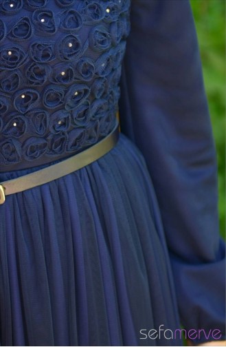 فستان أزرق كحلي 3068-08