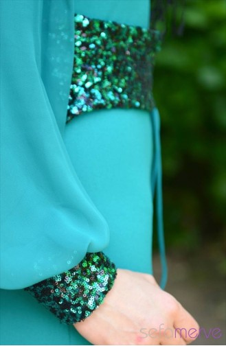 Sefamerve Tesettür Abiye Elbiseler PDY 4733-02 Yeşil