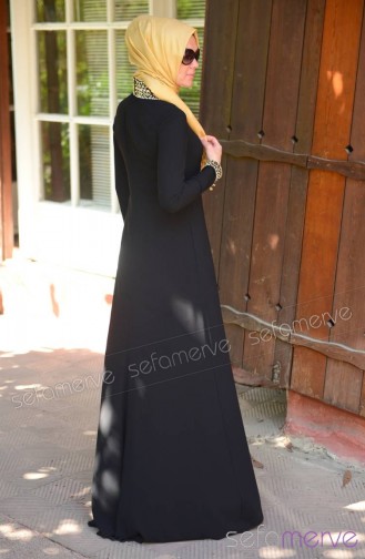 Famelin Tesettür Abiye Elbise 6050-01 Siyah