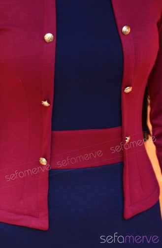 Hijab Dress WB 5232-01 Claret Red Navy Blue 5232-01