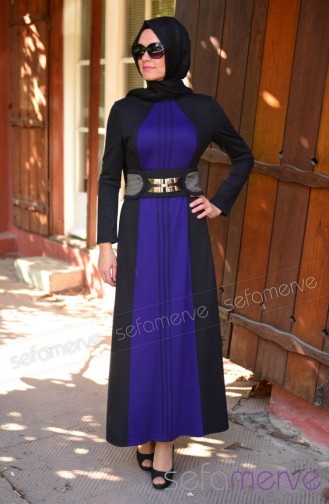 Dress ZRF Hijab 5055-06 Black-Purple 5055-06