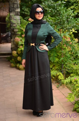 Green İslamitische Jurk 5058-02