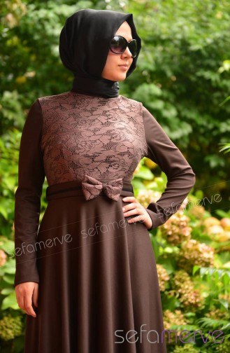 Robe Hijab Couleur Brun 5030-03