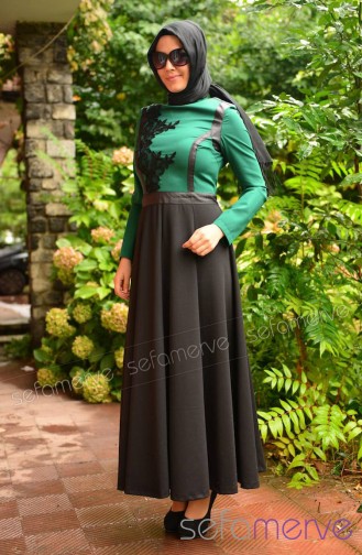 فستان أخضر حشيشي 5053-01