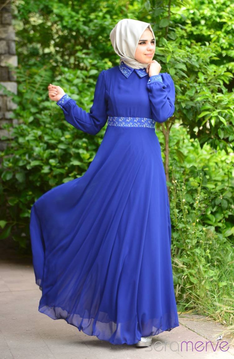فستان أزرق 9044-12
