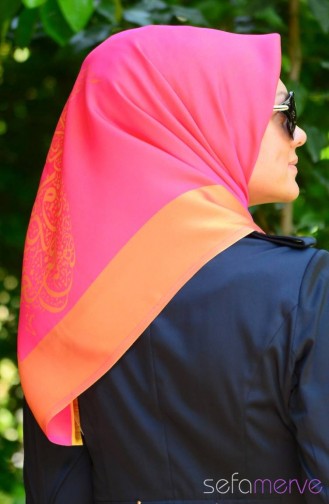 Sunway Merve Eşarp 01 Pembe Turuncu
