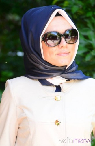 Emine Çift Taraflı Eşarp 29 Toz Pembe Lacivert