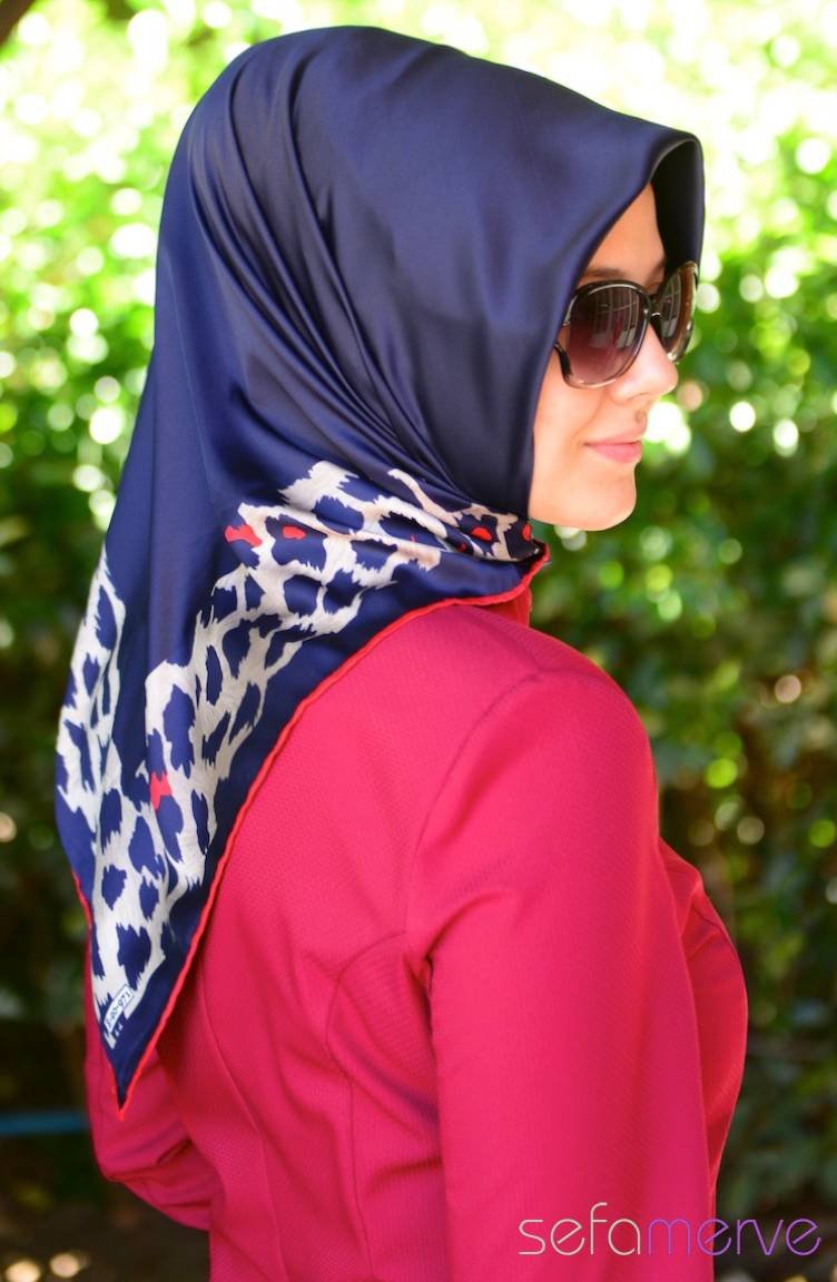 Sefamerve Esma Eşarp 06 Lacivert Vizon Kırmızı