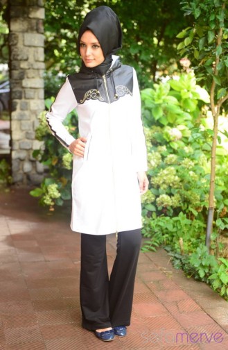 Minahill Hijab Sweat Suit 1402-03 Black White 1402-03