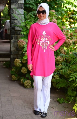 Esre Hijab Sweatsuit Set  14614-05 Fuchsia 14614-05