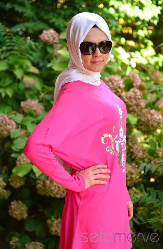Esre Hijab Sweatsuit Set  14614-05 Fuchsia 14614-05