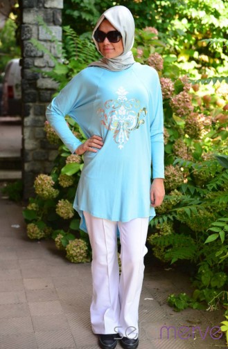 Esre Hijab Sweatsuit Set  14614-06 Light Blue 14614-06