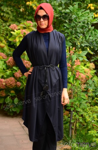 Dunkelblau Strickjacke 13020-05