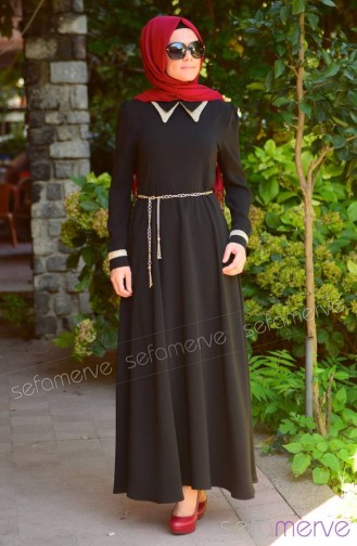 Black Hijab Dress 4138-01