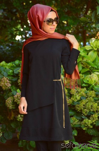 Hijab Tunic 2076-01 Black 2076-01