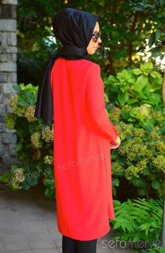 Sefamerve Tesettür Tunik 45013-04 Kırmızı