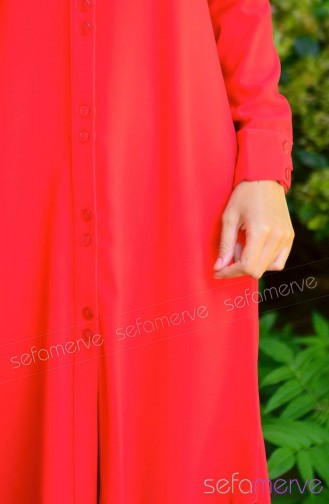Sefamerve Tesettür Tunik 45013-04 Kırmızı
