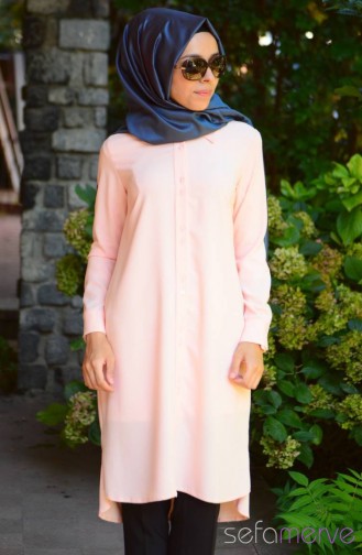 Sefamerve Tesettür Tunik 45013-01 Pudra