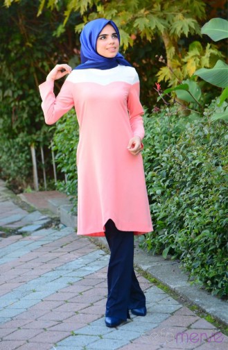 Sefamerve Buttons Tunic 45017-02 Salmon 45017-02