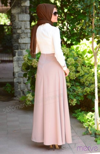 Mink Hijab Evening Dress 52071-05