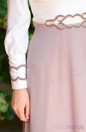 Mink Hijab Evening Dress 52071-05