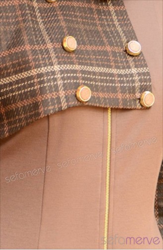 Light Brown Hijab Dress 7005-02