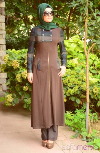 Robe Hijab Couleur Brun 7005-03