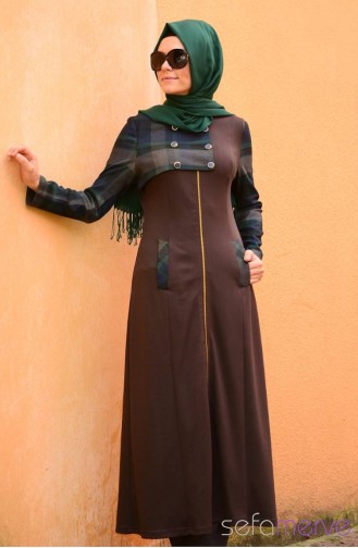 Braun Hijab Kleider 7005-03