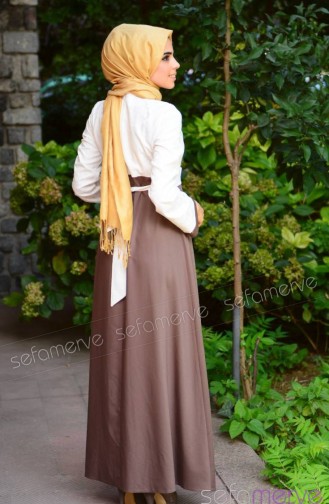 Robe Hijab Couleur Brun 4537-02