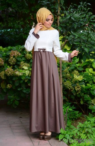Robe Hijab Couleur Brun 4537-02