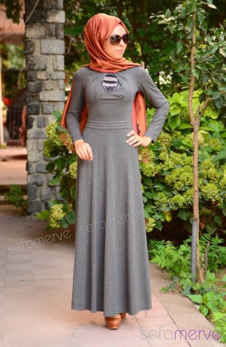 Sefamerve Kombin Elbise GLY 143307-03 Gri