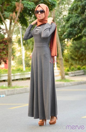 Sefamerve Kombin Elbise GLY 143307-03 Gri