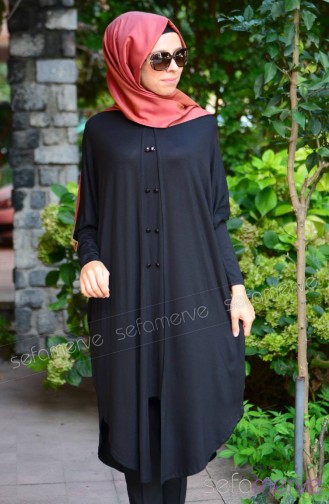 Sefamerve Uzun Tunik 3721-02 Siyah