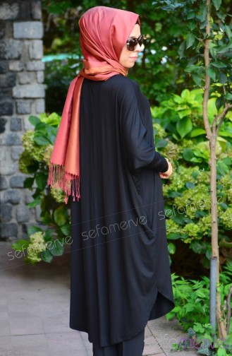 Sefamerve Uzun Tunik 3721-02 Siyah