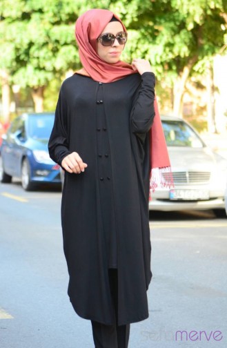 Sefamerve Uzun Tunik 3721-02 Siyah